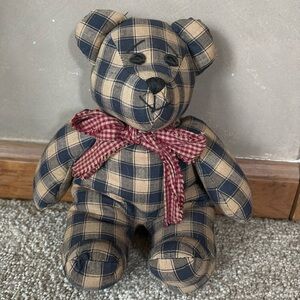 Boyds Bears Jethro 1991-94 Bears in the Attic Blue Plaid Bear Vintage